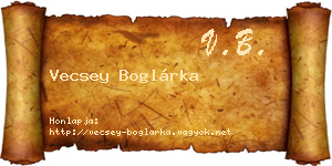 Vecsey Boglárka névjegykártya